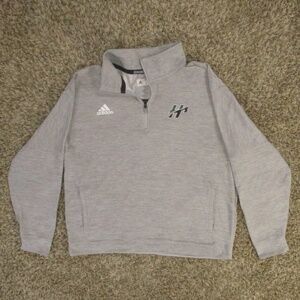 Huntington University Sweatshirt Men's 2XL Heather Gray 1/4 Zip Embroidered‎